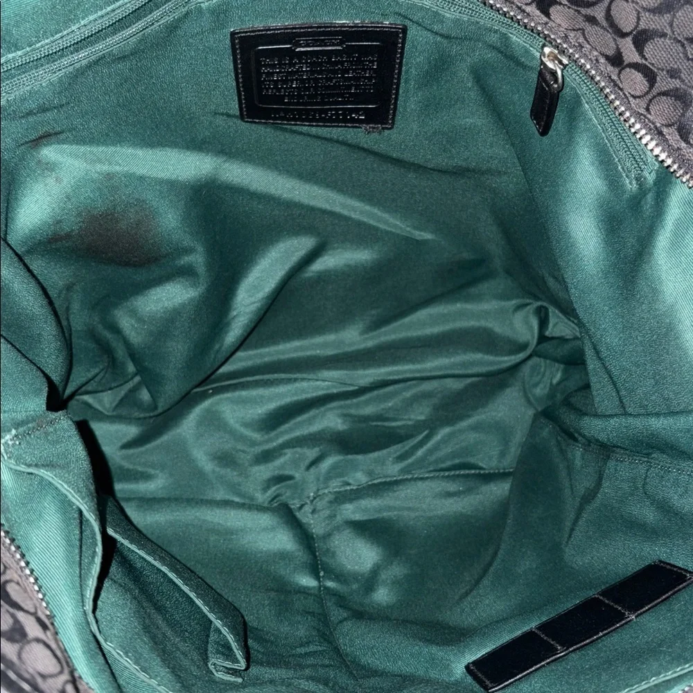 Gently Loved Coach Black Canvas and Leather Tote Bag